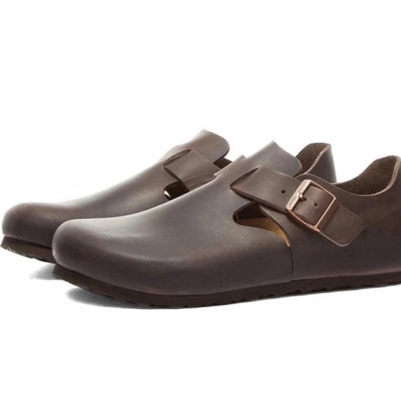 Birkenstock London Close Toe Oiled Leather in habana size 38 Loafers - Picture 1 of 8